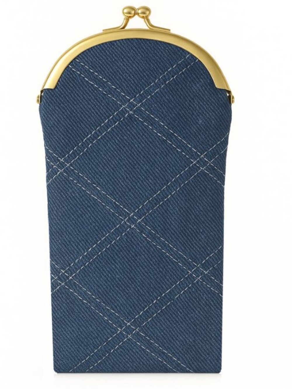 Jameson Lane Sunglasses Eyeglasses Grande Case Diamond Stitched Denim NWOT